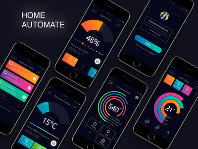 Home Automate app balance design flat ios minimal ui ux vector