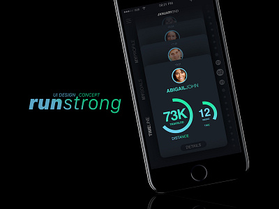 Run Strong app design flat ios minimal ui ux