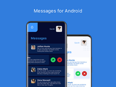 Messages for Android android android app app design flat minimal mobile design mobile ui samsung galaxy ui ux