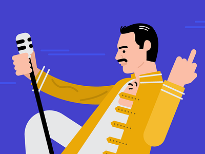 Freddie Mercury character illustration