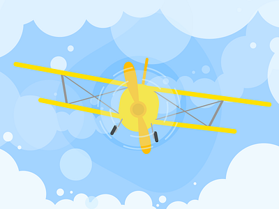 Airplane 2d airplane flat fly illustration klazki sky