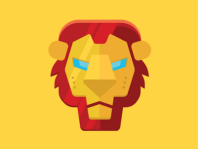 Ironleo 2d avatar character flat illustration leo lion super