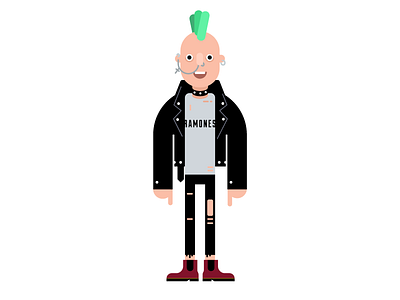 Punk 2d boy character flat illustration klazki punk