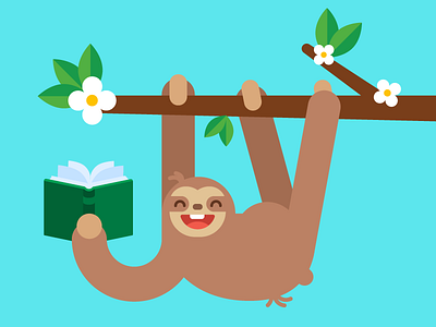 Sloth character flat illustration sloth super