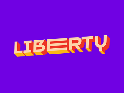 Liberty 2d flat illustration lettering