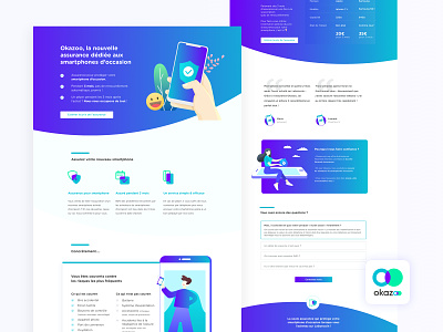 Mobile Phone Screen Damage Insurance Landing Page branding comments faq fintech flat gradient homepage illustration insurance landing page mobile pricing product design responsive second hand smartphone ui ux vector webdesign