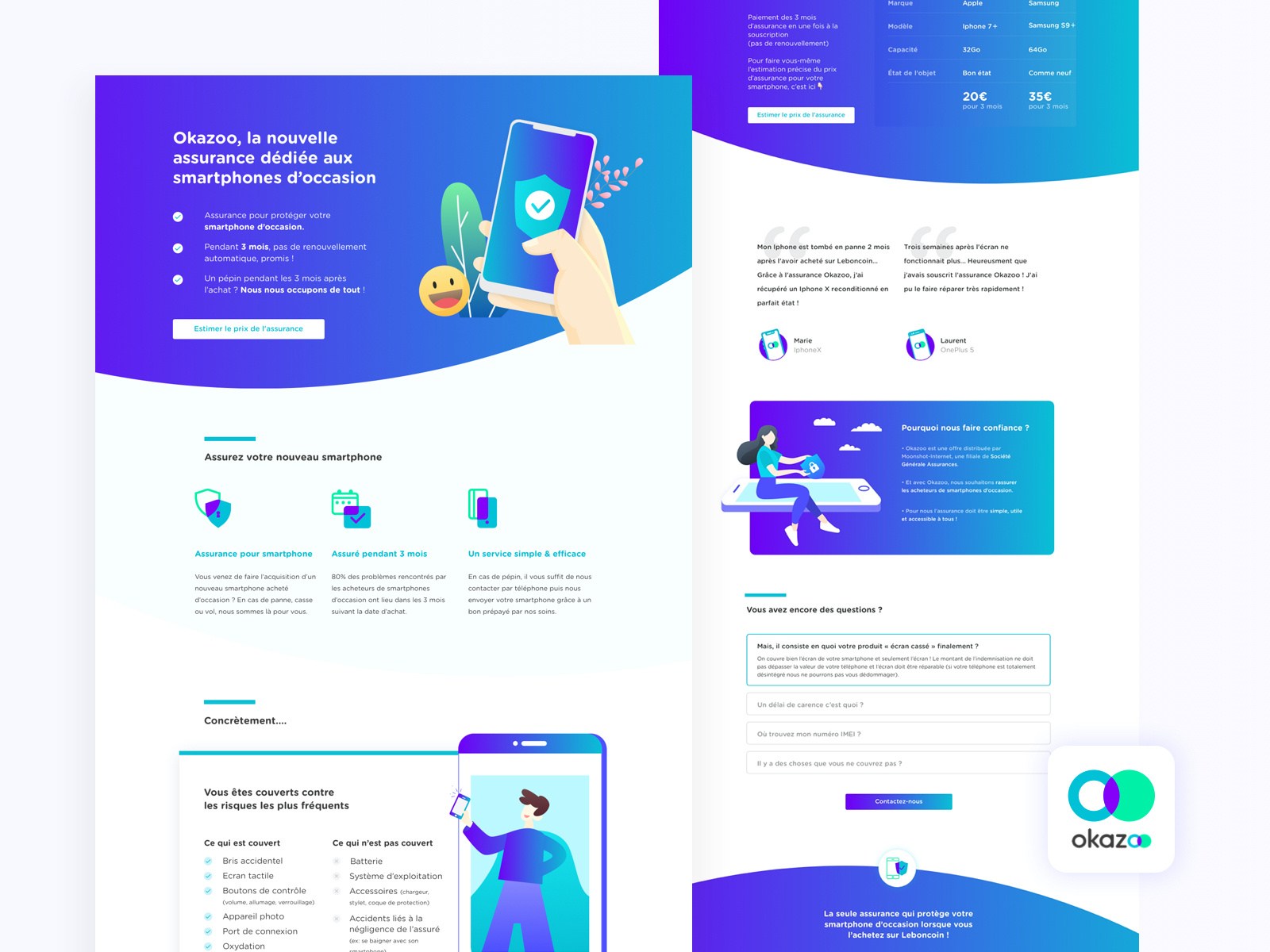 Mobile Phone Screen Damage Insurance Landing Page by Jiahui QIU on Dribbble