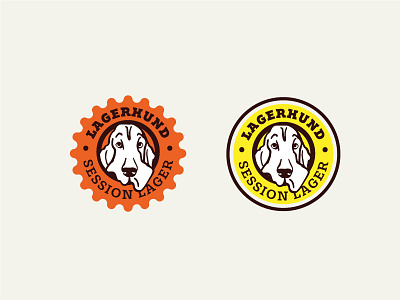 Hound Badge badge beer dog droopy hound illustration