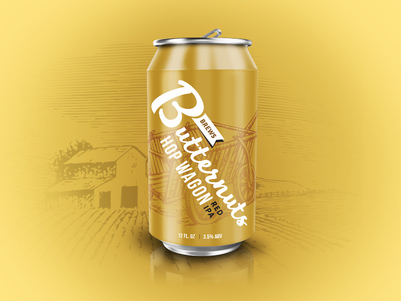 Butternuts Beers & Ales mockup ipa beer can brand packaging