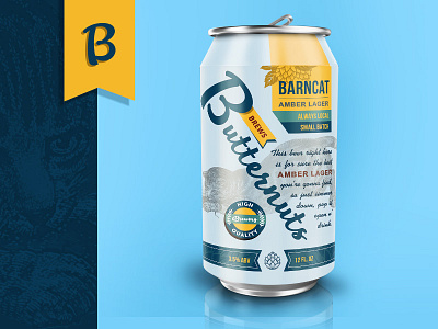 Butternuts Beers & Ales beer brand can lager mockup packaging