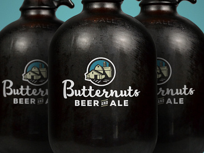 Butternuts Beer & Ale Logo barn beer brand growler identity logo