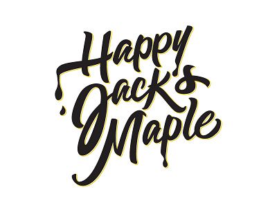 Happy Jack's Maple drip lettering maple packaging script sticky syrup type typography