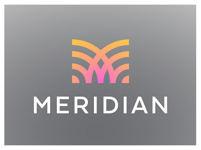 Meridian Logo gradient letter logo logomark m meridian type typography