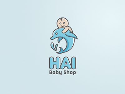 Hai Baby Shop baby cute dolphin hai logo ocean shop toddler wizmaya