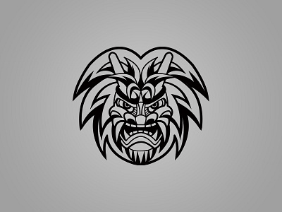 KAS Logo (BW Lineart) black brand demon ethnic japan lineart logo mask outline traditional