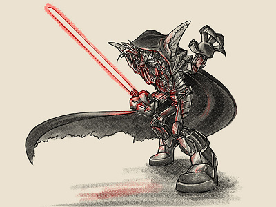 Sith Lord Stripe cartoon character doodles enemy gremlins illustration pencil sketch star wars stripe wip