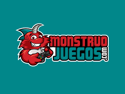 Monstruo Juegos brand branding cartoon character creature fun game illustrative logo mascot monster play