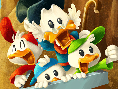 Duck Tales cartoon character digital disney drawing duck tales gouache illustration painting scrooge