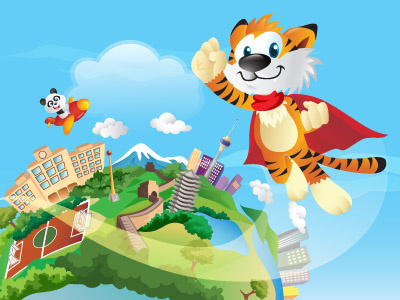 Front Page cartoon character frontpage fun illustration illustrative mascot tiger web