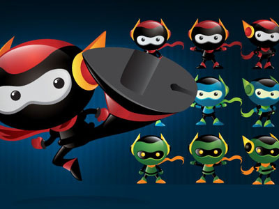 Robot Ninja Mascot fun illustration mascot ninja robot technology vector