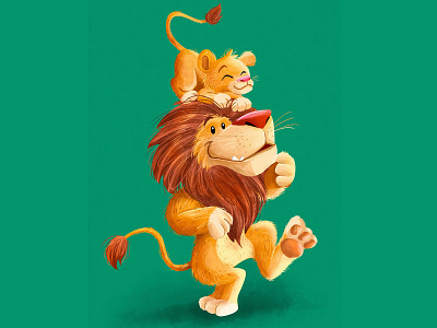 Dancing Mufasa cartoon children cute digital disney drawing illustration kidlitart mufasa simba the lion king