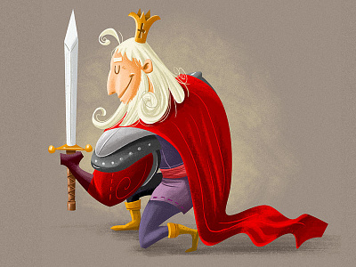 King cartoon character children cute digital draw drawing fantasy illustration kidlitart king sword