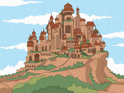Castle Color Test background cartoon castle childrens book drawing fantasy illustration kingdom land vector