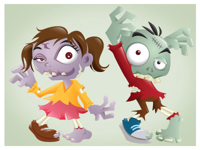 Zombies! cartoon character halloween illustration mascot scary spooky vector zombie