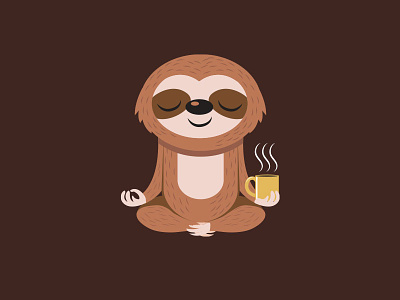 Yoga + Sloth + Coffee cartoon character coffee drawing funny illustration shirt sloth t-shirt vector yoga