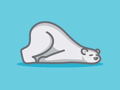 Current Mood bear cartoon cute drawing flat funny illustration lazy polar bear simple sleep vector