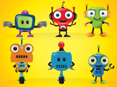 Vector Robot Mascot Pack cartoon character free freebie illustration mascot robot vector