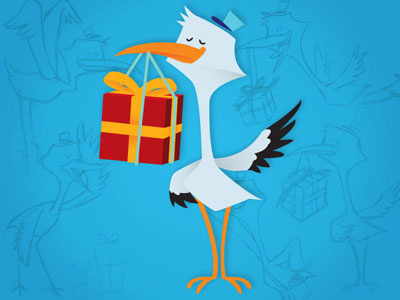 Character Exploration 02 bird cartoon character cute fun gift illustration mascot present stork
