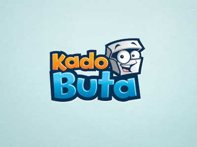 Kadobuta Logo box brand cartoon character fun gift identity illustration illustrative kado logo mascot surprise wacky