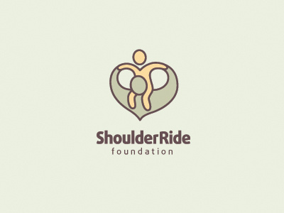 Shoulder Ride Foundation brand charity children dad father fathering foundation heart identity logo love shoulder ride symbol