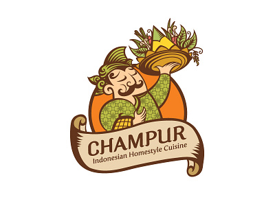 Champur - Prototype A batik brand cuisine ethnic food illustration illustrative indonesia indonesian logo mascot restaurant