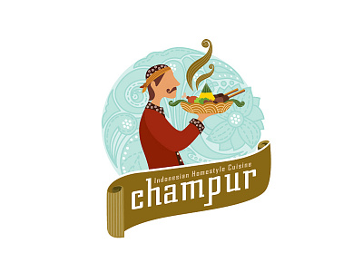 Champur - Prototype B batik brand cooking cuisine ethnic food illustration illustrative indonesia indonesian logo restaurant