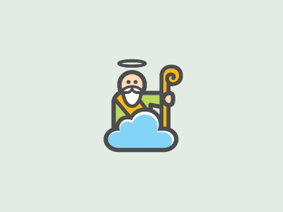 Work in Progress brand character cloud computer fun god hosting identity illustration internet logo server technology website