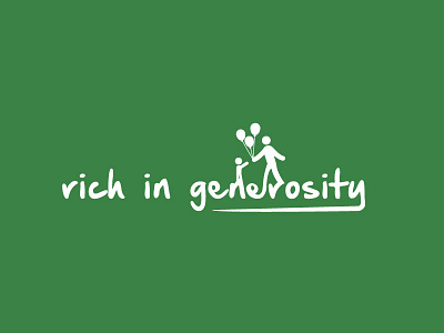 Rich In Generosity design logo message theme