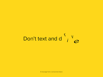 Don't Text and Drive advertisement annoucement