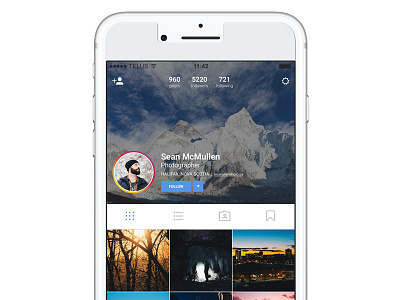 Instagram Profile Header 2018 app design instagram redesign