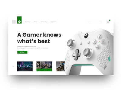 Xbox UI Concept corporate design game gamer gaming redesign screendesign template ui user interface webdesign website website concept