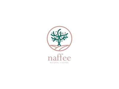 naffee - natural coffee brand branding brown coffee corporate design geometric green leaf logo logomark symbol vector