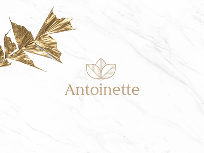 Antoinette beauty brand branding corporate cosmetics flower gold logo logodesign typography