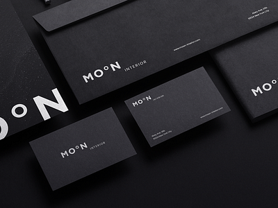 Moon Interior black brand branding business card corporate design letterhead logo print typography