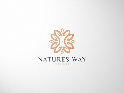 Natures Way Branding brand branding cosmetics golden leaf logo logo natural nature logo simple