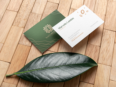 Cosmetics Business Cards brand branding business cards businesscard corporate cosmetic cosmetics green leafs nature