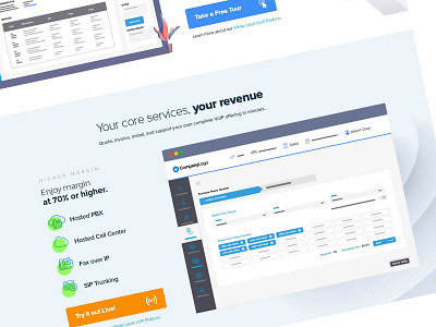 Web Design Concept for Voip Hosted PBX hosting layout pbx ui ux voip web design