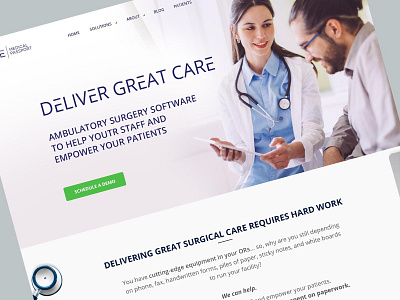 Web Design Concept for Software For Ambulatory Surgery Centers