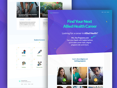 Home Page Visual for One Allied Health Care Company colorful design imtiaz qazi ui ux vibrant web design web page