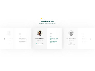 Testimonial UI for high-tech startup elegant grey light smooth testimonial testimonials white whitespace